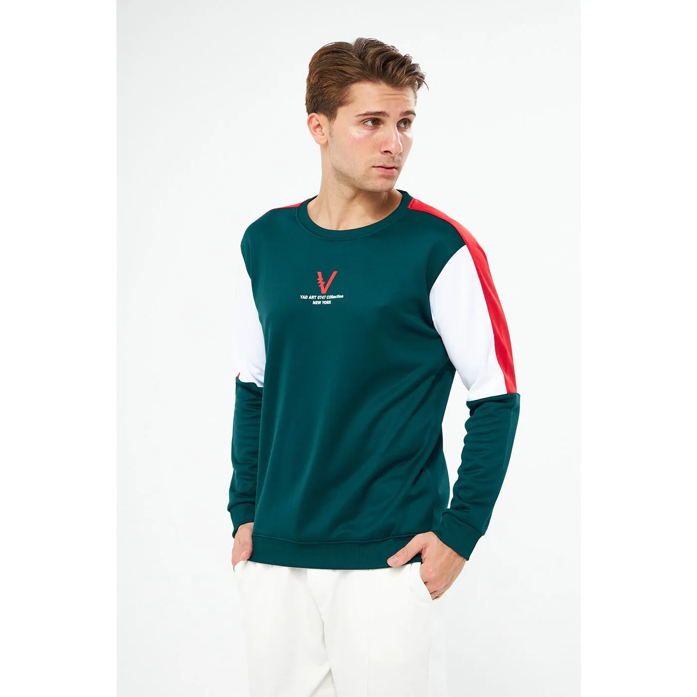 Green Colourblock Sweatshirt