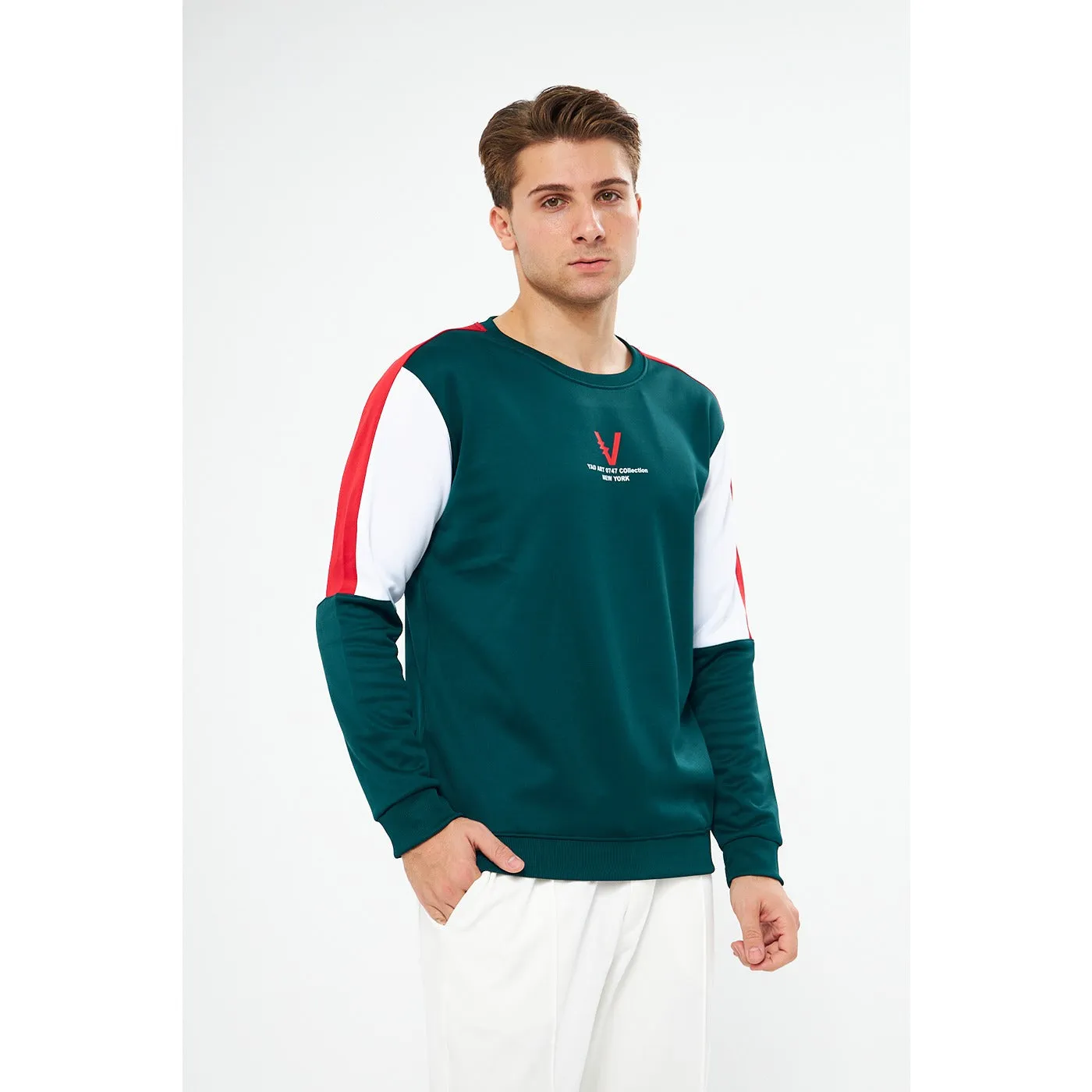 Green Colourblock Sweatshirt