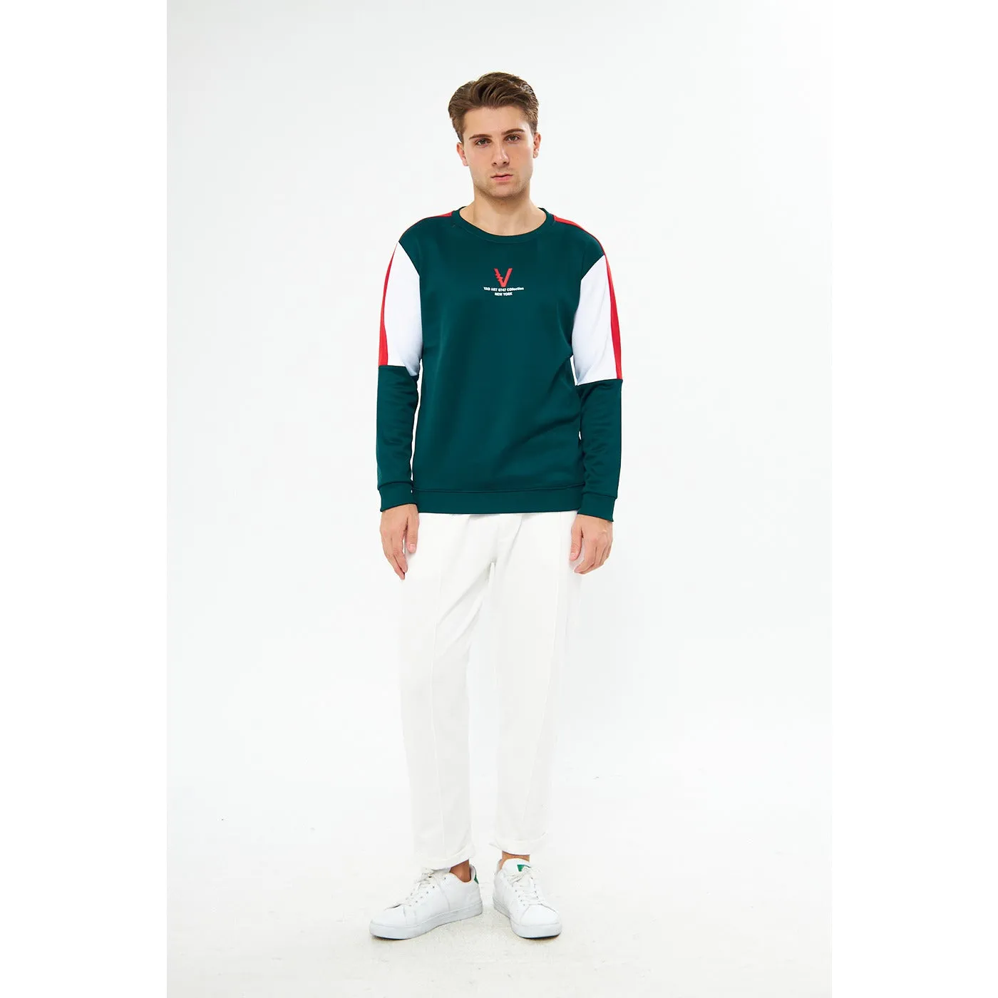 Green Colourblock Sweatshirt
