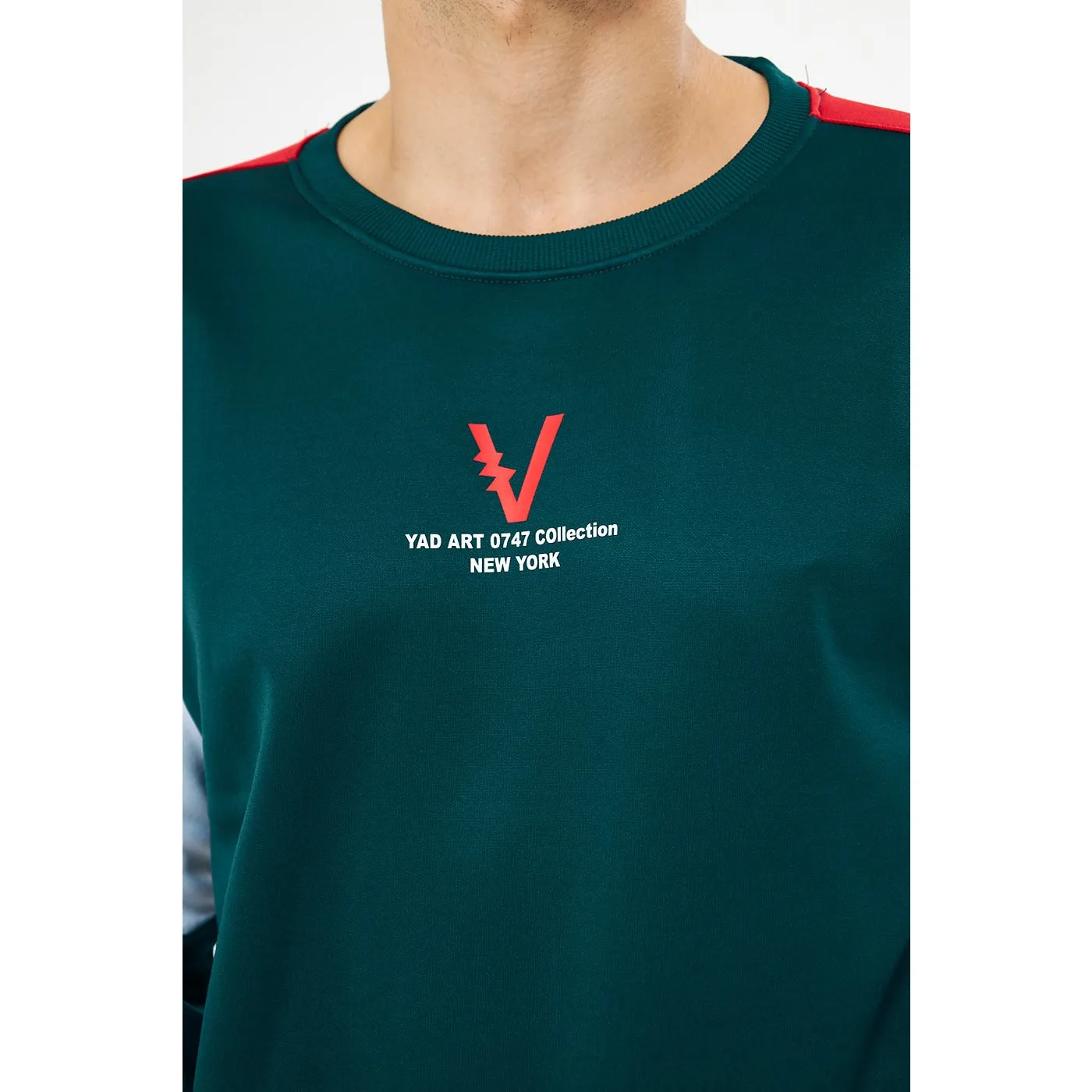 Green Colourblock Sweatshirt
