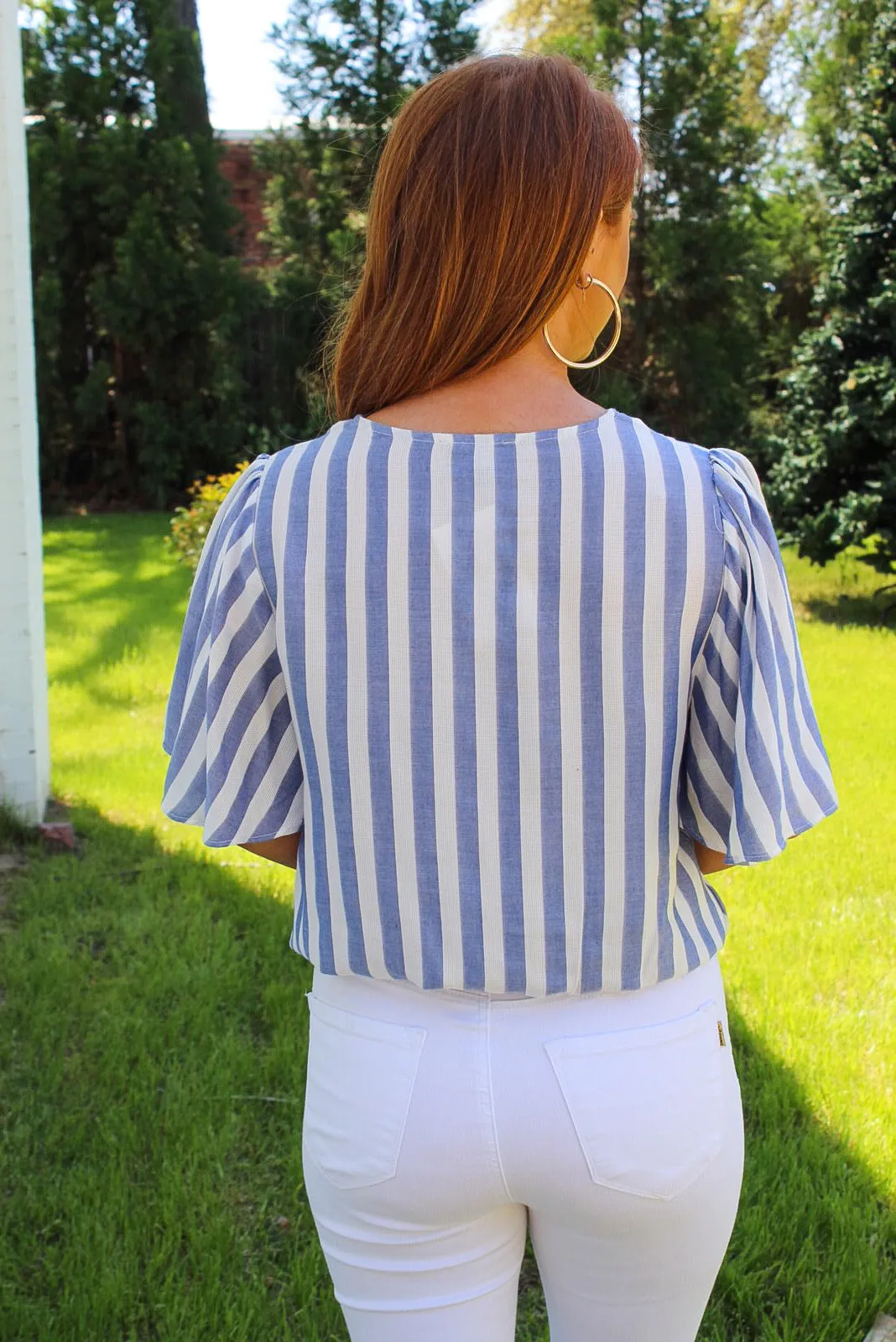Havana Striped V Neck Crop
