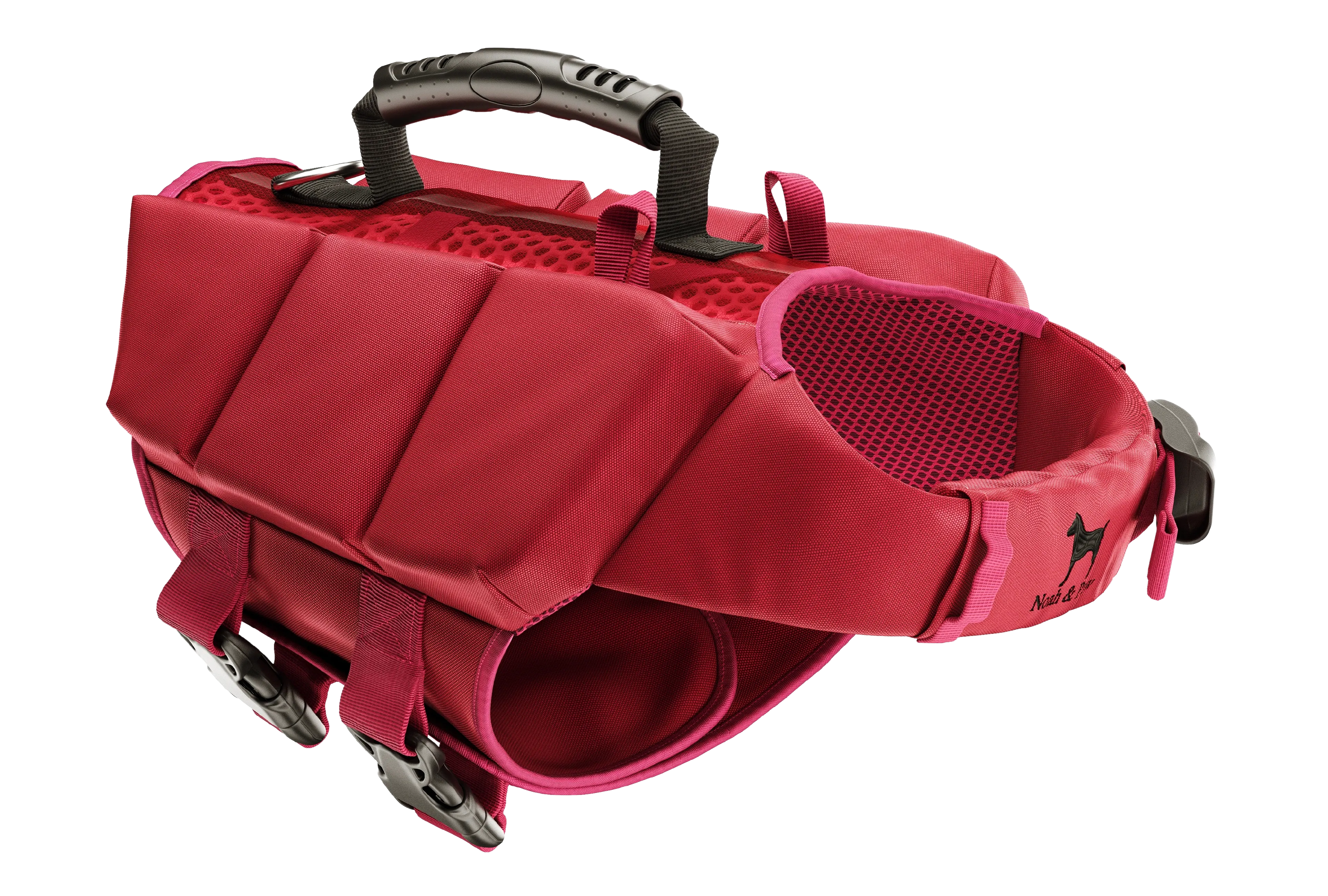 Human Standards Dog Lifejacket Design with 3x Foam for Maximum Buoyancy, Stability & Comfort - Red