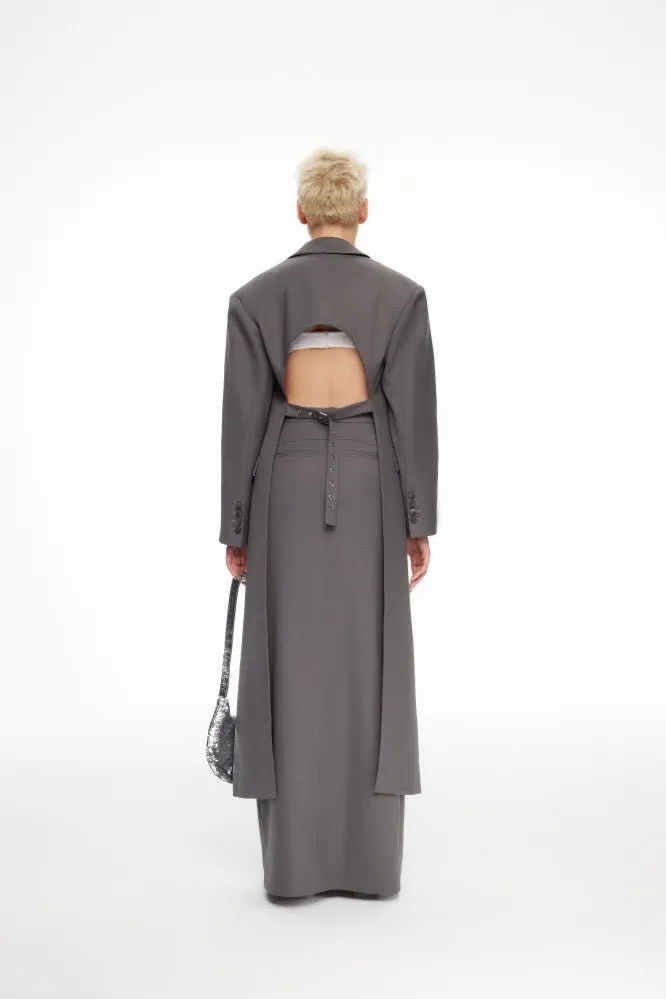 Long Suit Jacket with Cutout Back