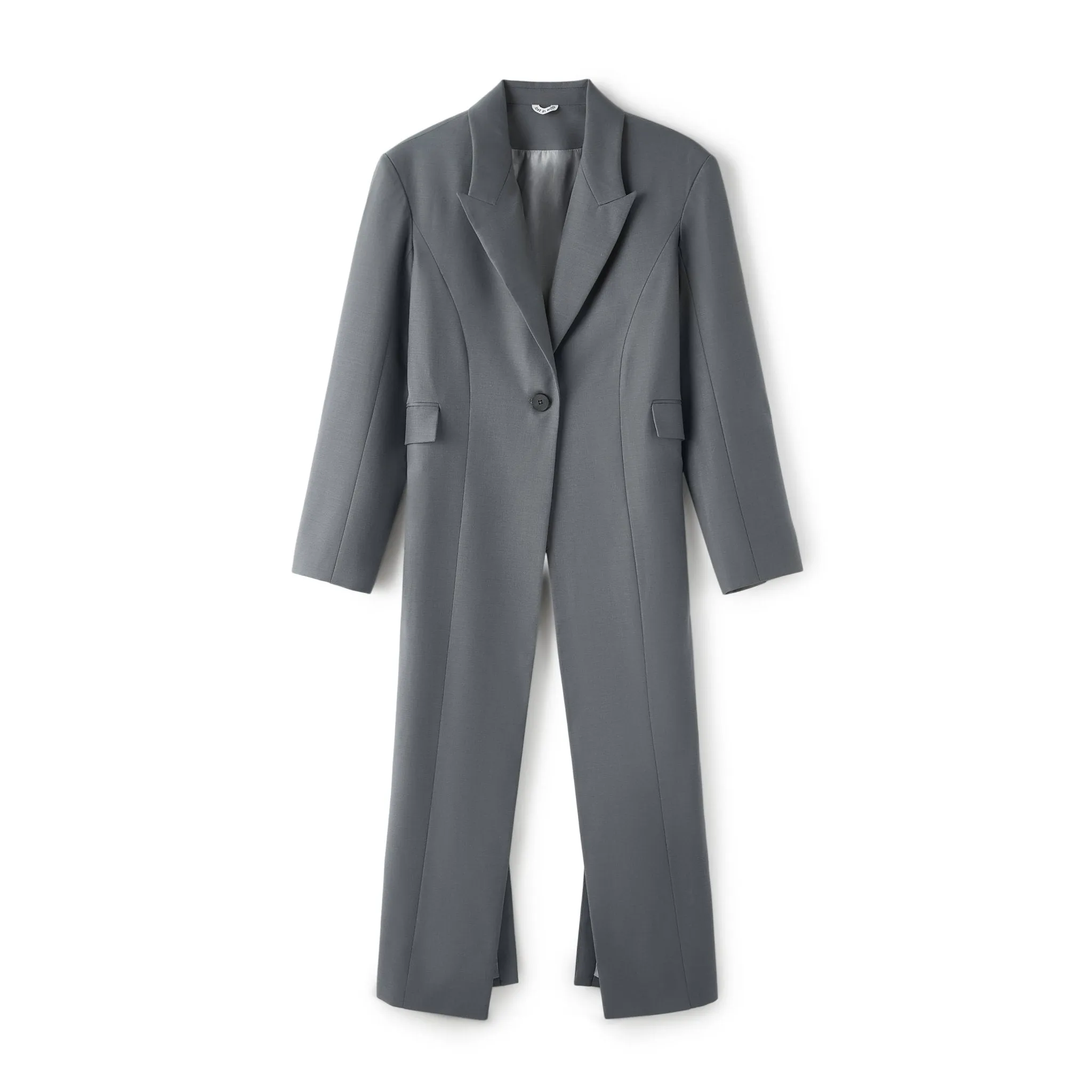 Long Suit Jacket with Cutout Back