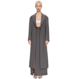 Long Suit Jacket with Cutout Back
