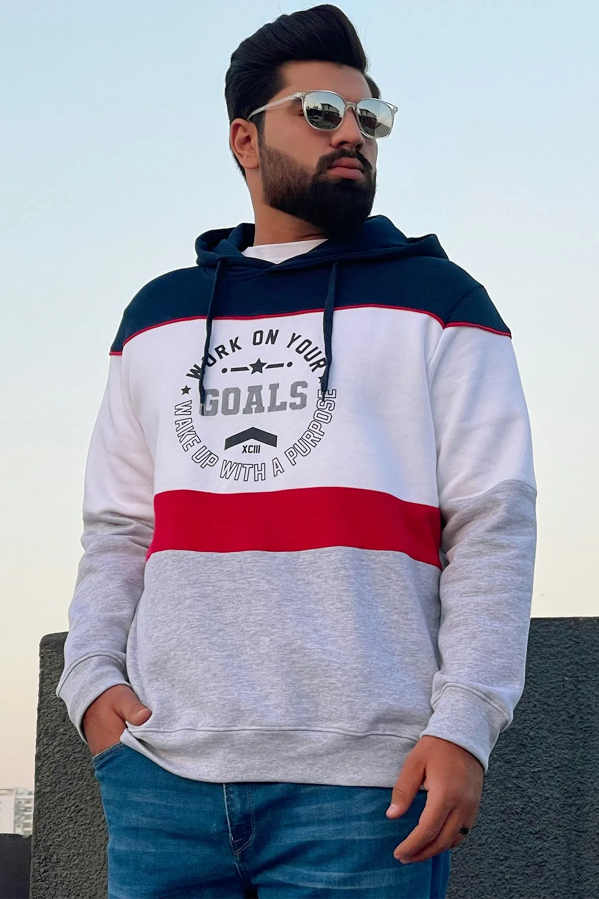 Tri Color Goals Hoodie (Plus Size) - W22 - MH0041P