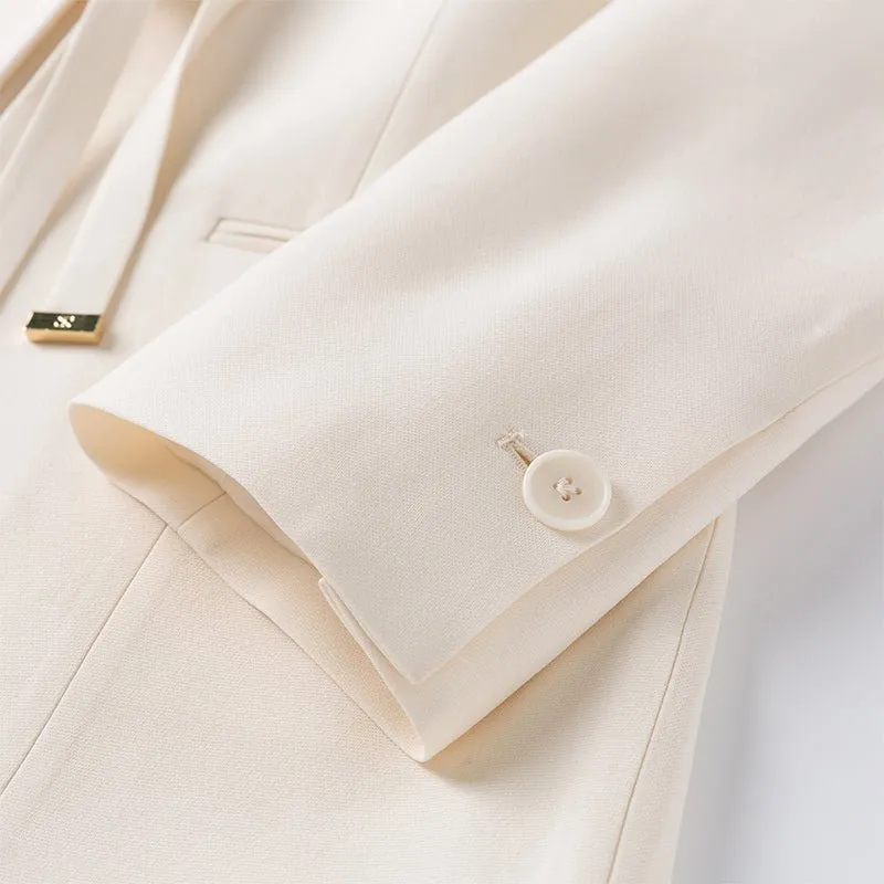White Wool Silk Suit Jacket
