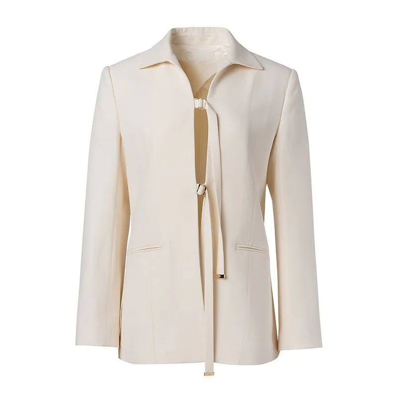 White Wool Silk Suit Jacket