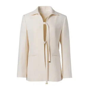 White Wool Silk Suit Jacket