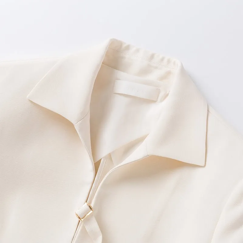 White Wool Silk Suit Jacket